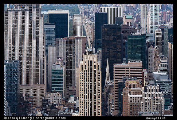 Midtown Manhattan with St Patricks Cathedral from Empire State Building. NYC, New York, USA (color)