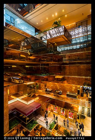 Atrium, Trump Tower. NYC, New York, USA (color)