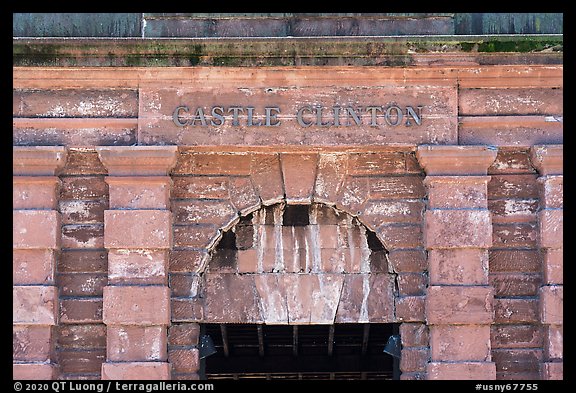 Lintel, Castle Clinton National Monument. NYC, New York, USA (color)