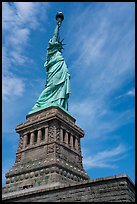 Side view of Statue of Liberty and pedestal, Statue of Liberty National Monument. NYC, New York, USA ( color)