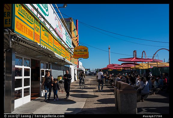 Nathans, Coney Island. New York, USA (color)