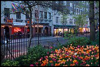 Christopher Park and Stonewall Inn across Christopher Street, Stonewall National Monument. NYC, New York, USA ( color)