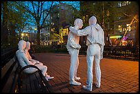 Gay Liberation art installation in Christopher Park. NYC, New York, USA ( color)