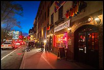 Christopher Street and Stonewall Inn at night, Stonewall National Monument. NYC, New York, USA ( color)