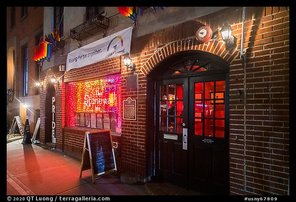 Stonewall Inn at night. NYC, New York, USA (color)