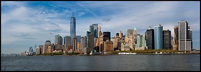Lower Manhattan skyline. NYC, New York, USA (Panoramic color)
