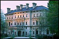 Breakers mansion, largest in Newport, at dusk. Newport, Rhode Island, USA