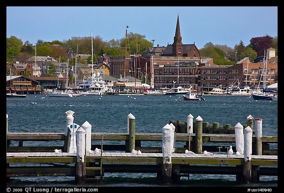Harbor and waterfront. Newport, Rhode Island, USA (color)