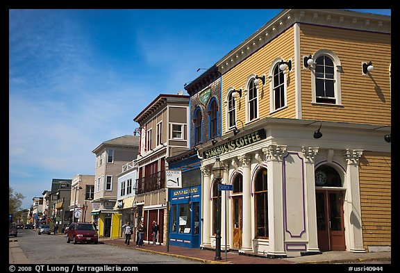 Row of historic houses. Newport, Rhode Island, USA (color)