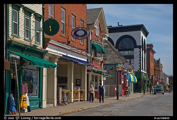 Street with old buildings. Newport, Rhode Island, USA (color)
