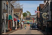 Area of shops near harbor. Newport, Rhode Island, USA ( color)