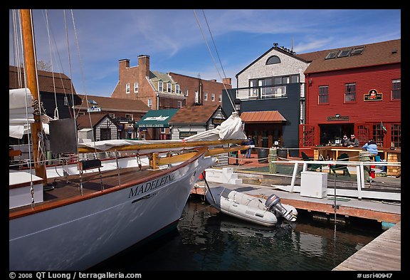 Harbor and shops. Newport, Rhode Island, USA