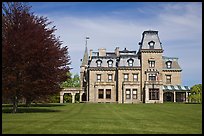 Chateau-sur-Mer mansion in Victorian style, viewed from lawn. Newport, Rhode Island, USA (color)