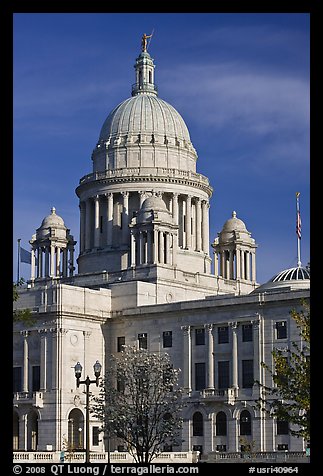 Rhode Island State House, with fourth largest marble dome in the world. Providence, Rhode Island, USA