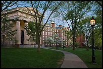 Manning Hall, University Hall, and Slater Hall  at dusk. Providence, Rhode Island, USA