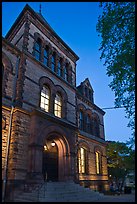 Sayles Hall (1881) at dusk, Brown University. Providence, Rhode Island, USA