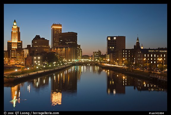 Providence Skyline at dusk. Providence, Rhode Island, USA (color)