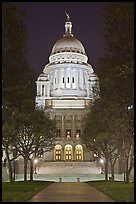 Rhode Island State House at night. Providence, Rhode Island, USA