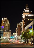 Downtown at night. Providence, Rhode Island, USA