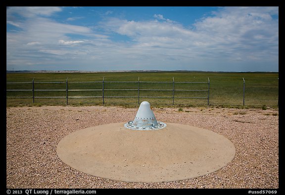 Backup UHF antenna used to launch missile from plane. Minuteman Missile National Historical Site, South Dakota, USA (color)