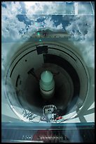 Missile silo with sky reflected in glass. Minuteman Missile National Historical Site, South Dakota, USA (color)