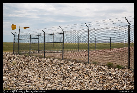 Perimeter enclosure of missile launch facility. Minuteman Missile National Historical Site, South Dakota, USA (color)