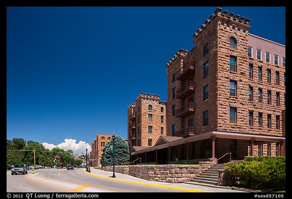 Sandstone buildings, Hot Springs. Black Hills, South Dakota, USA