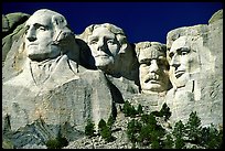 Faces of Four US Presidents carved in cliff, Mt Rushmore National Memorial. South Dakota, USA ( color)