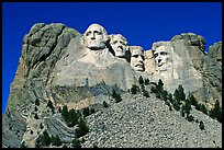 Borglum monumental sculpture of US presidents, Mount Rushmore National Memorial. South Dakota, USA (color)