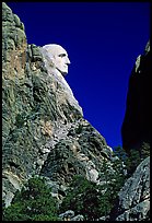 George Washington profile, Mount Rushmore National Memorial. South Dakota, USA (color)