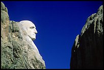 George Washington profile, Mt Rushmore National Memorial. South Dakota, USA (color)
