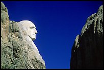 George Washington profile, Mt Rushmore National Memorial. South Dakota, USA