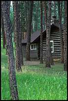 Cabins in Custer State Park. Black Hills, South Dakota, USA (color)