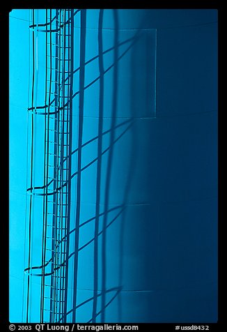 Blue water tower detail. South Dakota, USA