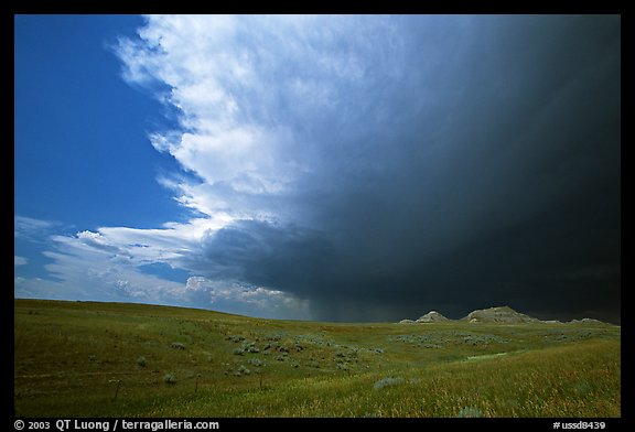 Storm cloud over prairie. South Dakota, USA