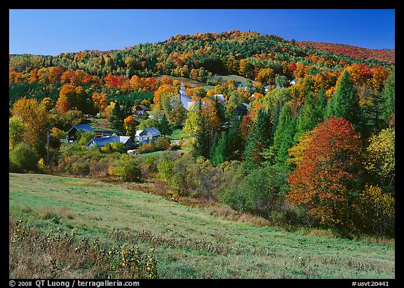 East Topsham village in the fall. Vermont, New England, USA