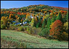 East Topsham village in the fall. Vermont, New England, USA (color)