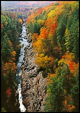 Quechee Gorge and river in the fall. Vermont, New England, USA (color)