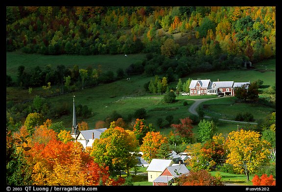 East Orange village in autumn. Vermont, New England, USA