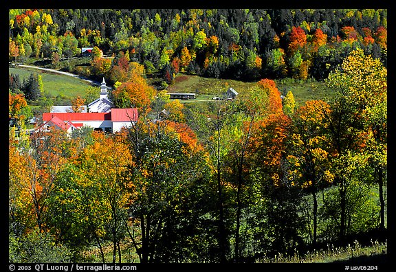 East Topsham village in autumn. Vermont, New England, USA (color)