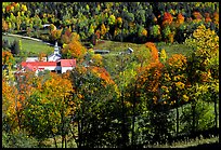 East Topsham village in autumn. Vermont, New England, USA (color)