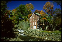 Old Mill next to a cascading brook near Stowe. Vermont, New England, USA ( color)