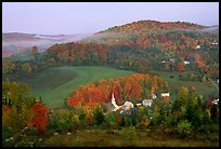 East Corinth village in fall, morning. Vermont, New England, USA ( color)
