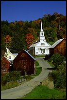 Waits River church. Vermont, New England, USA (color)