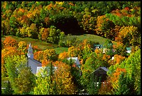 East Topsham village with autumn foliage. Vermont, New England, USA (color)