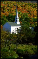 White steepled church in Stowe. Vermont, New England, USA ( color)