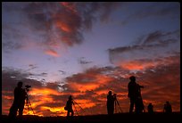 Photographers at sunrise near Jenne Farm. Vermont, New England, USA (color)