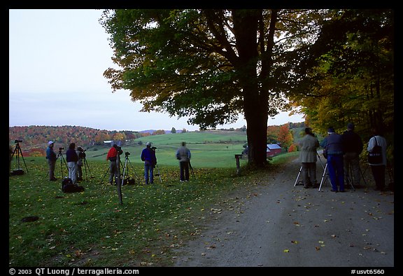 Photographers at Jenne Farm. Vermont, New England, USA