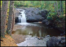 Cascade over rock, Amnicon Falls State Park. Wisconsin, USA