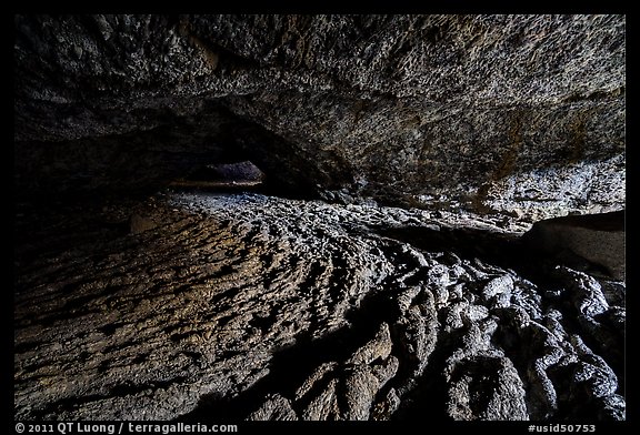 Lava flow floor in Buffalo Cave. Craters of the Moon National Monument and Preserve, Idaho, USA (color)